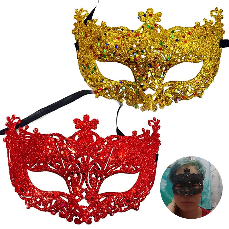 

Хэллоуин Рождественский шар Карнавал Золотая пудра полые лисы пластиковая маска для макияжа модный тренд карнавал необходимый