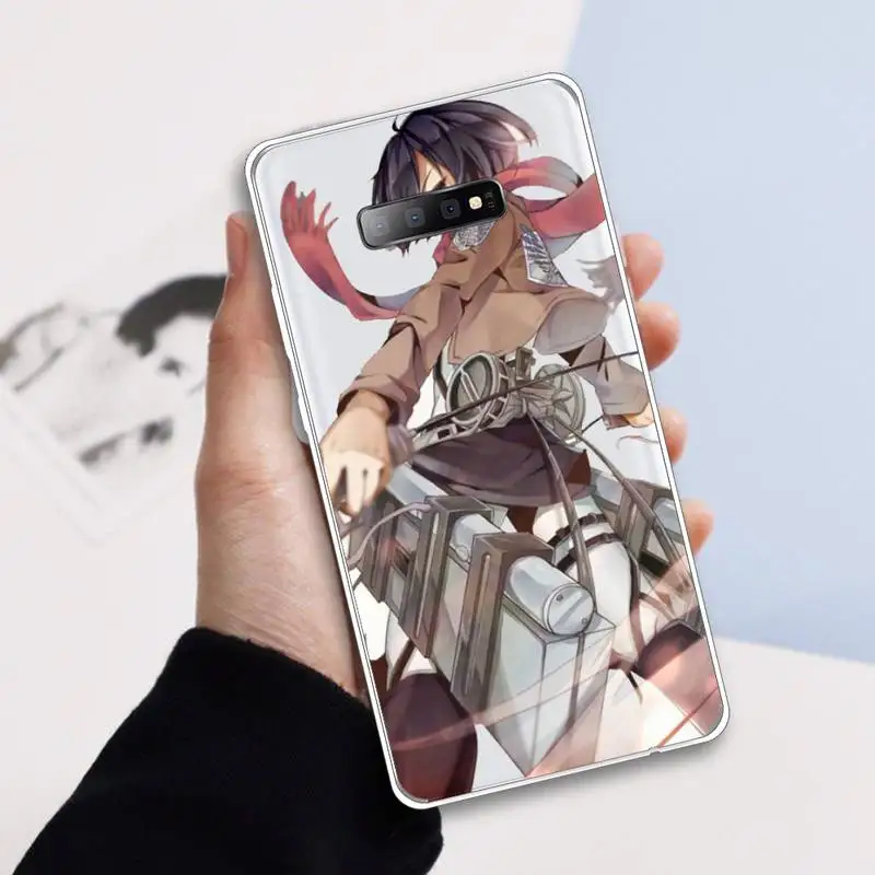 

attack on titan anime Phone Case Transparent For Samsung Galaxy A71 A21s S8 S9 S10 plus note 20 ultra