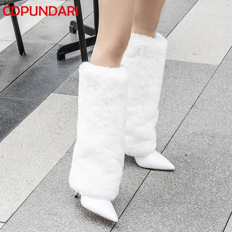 Женские сапоги до колена из натуральной кожи на высоком каблуке | Обувь