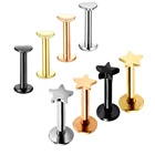 Серьга-кольцо для губ в форме сердцазвезды из нержавеющей стали, ювелирное изделие для пирсинга губ, ушей, Козелка, завитка ушной раковины, тела, 2021, 1 шт.