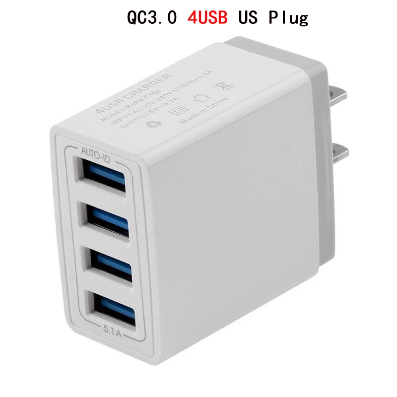 US Plug Зарядное устройство USB quick charge 3,0 для iPhone iPad EU US штепсельный адаптер настенное зарядное устройство для samsung Xiaomi Mi 8 huawei зарядное устройство для мобильных телефонов - Тип штекера: US Plug
