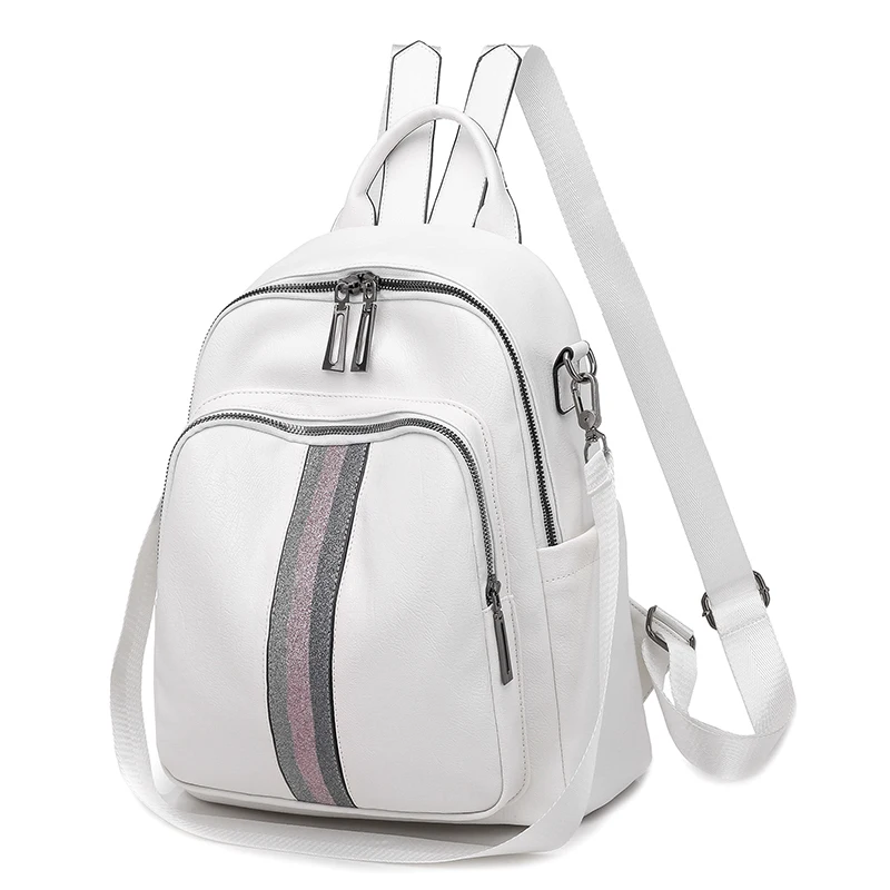 Marque de luxe ruban sac à dos 2019 nouveau PU cuir étanche collége style jeune étudiant blanc célébre design concept|Женские