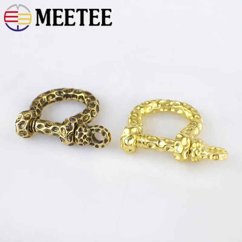 Meetee D кольцо из твердой чистой латуни карабин скоба для ключей цепочка крючок