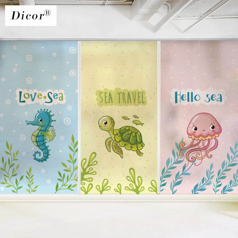 DICOR DIY Детская комната стеклянные пленки витражные мультфильм аквариум