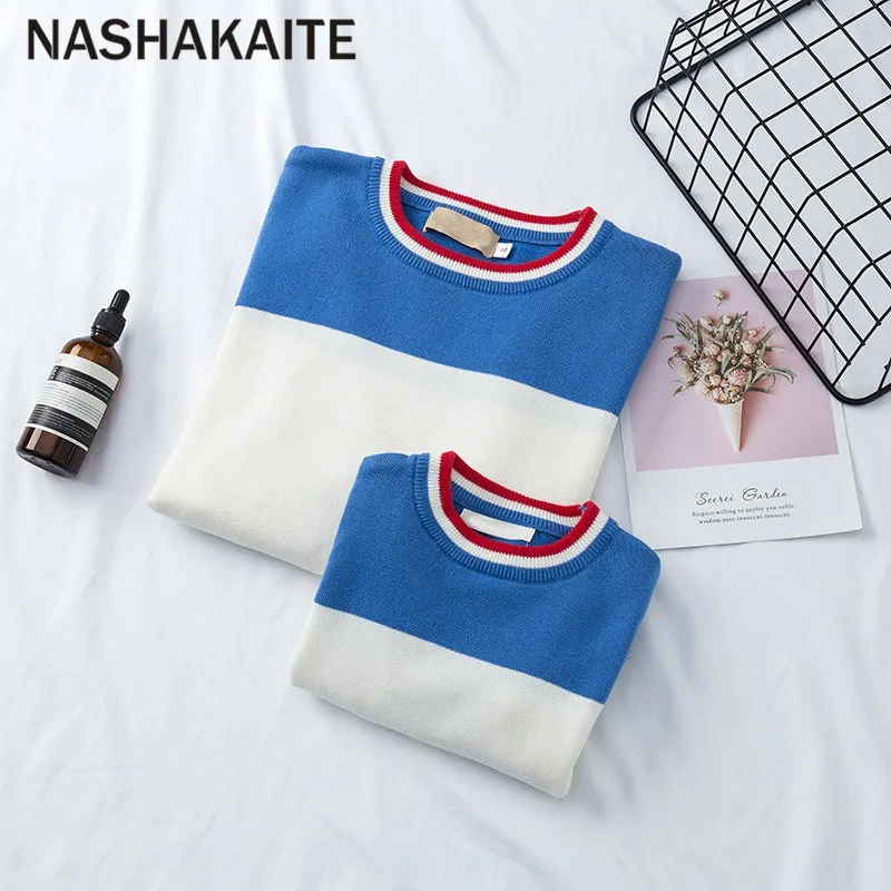 NASHAKAITE/свитер для мамы и дочки; вязаные свитера в радужную полоску для мамы и дочки; зимняя одежда для мамы и дочки
