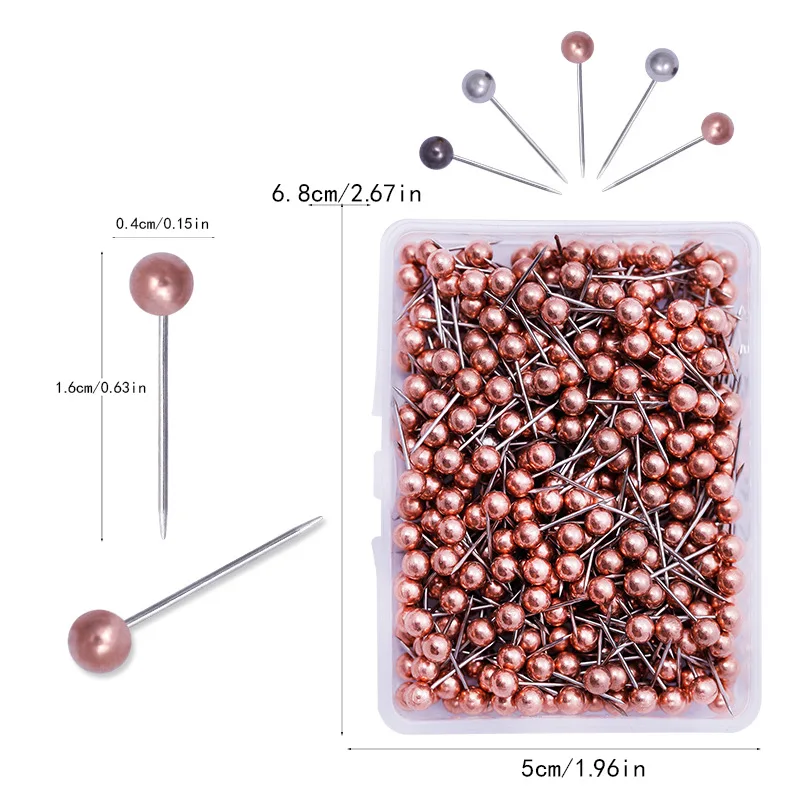 

100-400 PCS//box Round Pearl Head Sewing Positioning Needle Box Sewing Accessories Dressmaking Pins Needles Stitch Sewing Tools