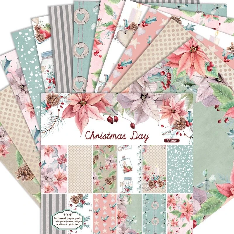 12 листов бумажные подкладки для скрапбукинга на Рождество | Дом и сад