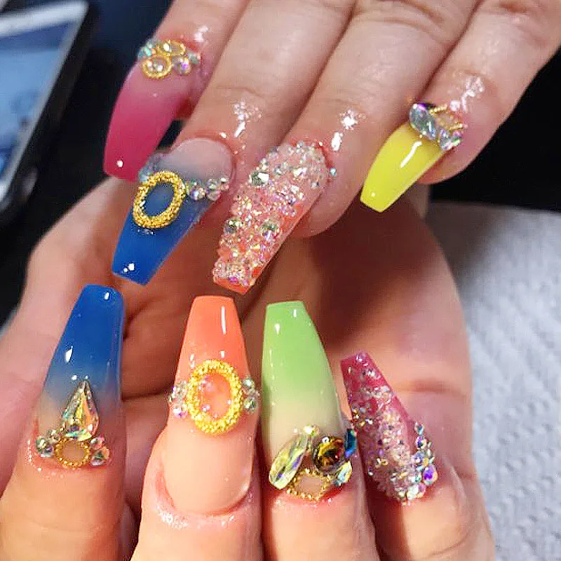 Хрустальное стекло 1 мм микро Стразы для ногтей бусины Подвески 0 6 ~ 8 AB Икра шарик