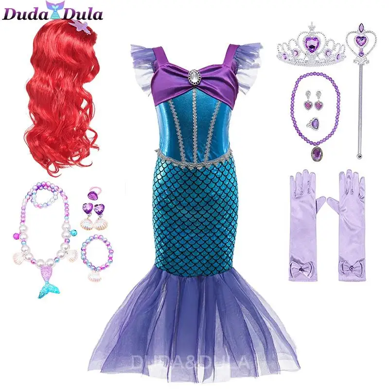 Русалочка Ариэль принцесса платье для костюмированной вечеринки костюмы детей