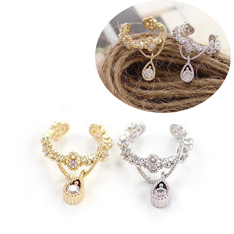 1 шт. Винтажные Ювелирные изделия без пирсинга Стразы каплевидные серьги клипсы