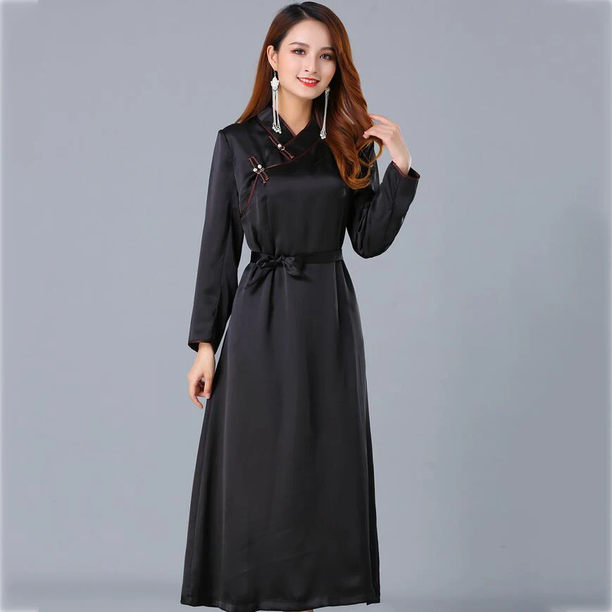 Монгольская и тибетская Женская танцевальная одежда платье для выступлений на