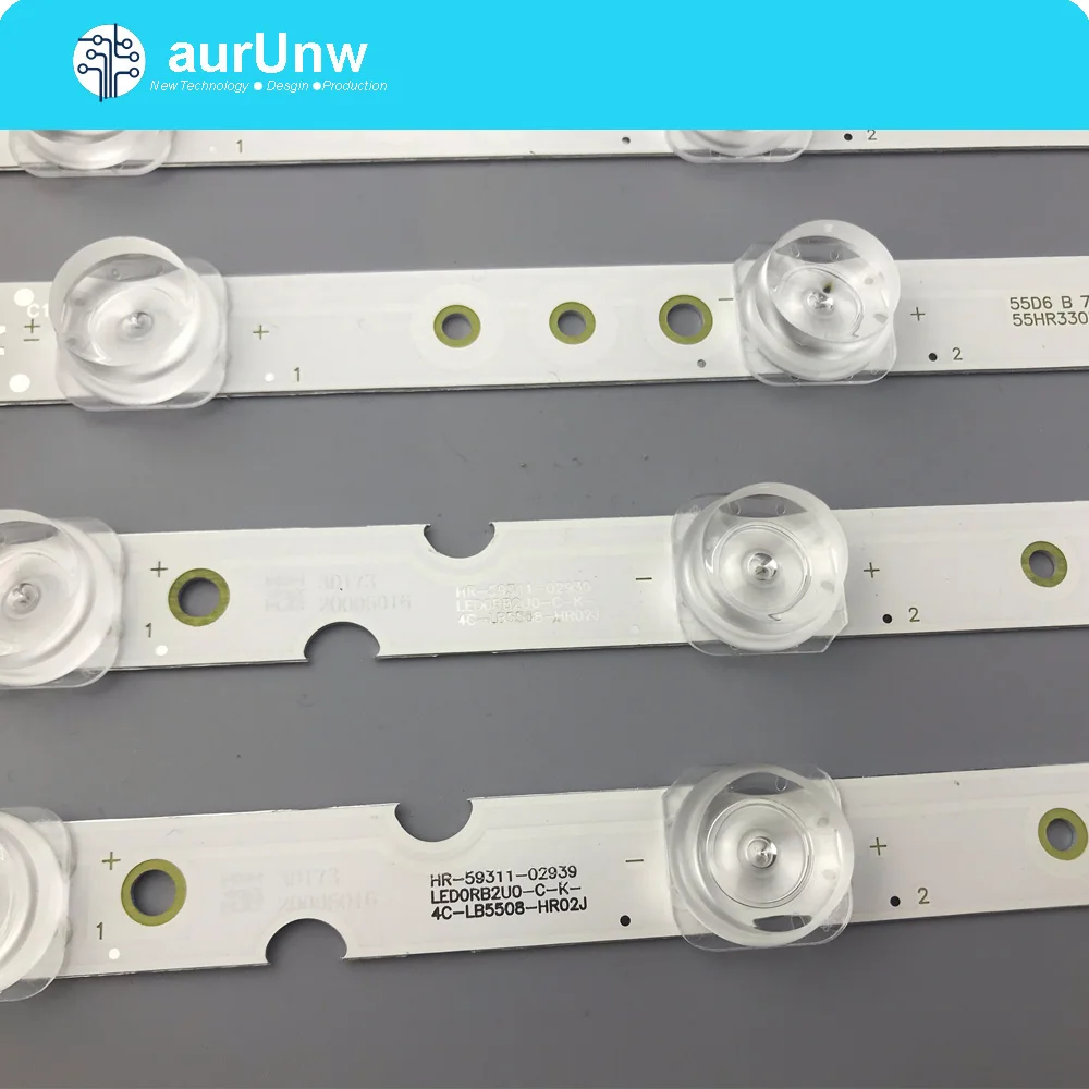 

4pcs/set LED Backlight Lamp strip For TCL 55F6 55L2 4C-LB5508-HR03J 55HR330M07B2/08A2 V2