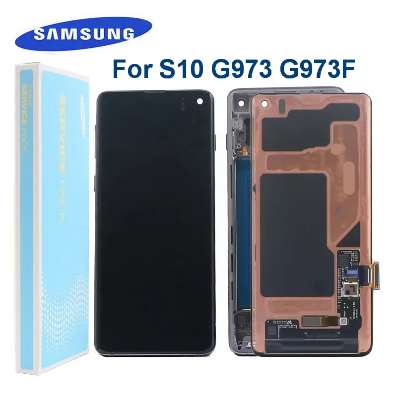 Оригинальный 6 1 ''AMOLED ЖК дисплей для SAMSUNG Galaxy S10 G973F G973U SM G973 G973F/DS с сенсорным