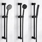 Настенный душевой набор с черным покрытием и шлангом из нержавеющей стали высокого давления