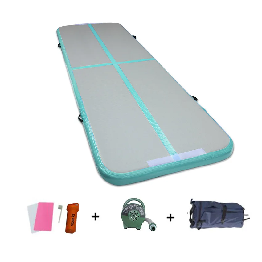 Mint Green 6 шт. набор Олимпийских игр надувной воздушный трек матовая гимнастика тумблинг воздушный трек йога коврик для рисования блок с бесплатным насосом Домашняя Тренировка - Цвет: Mint Green