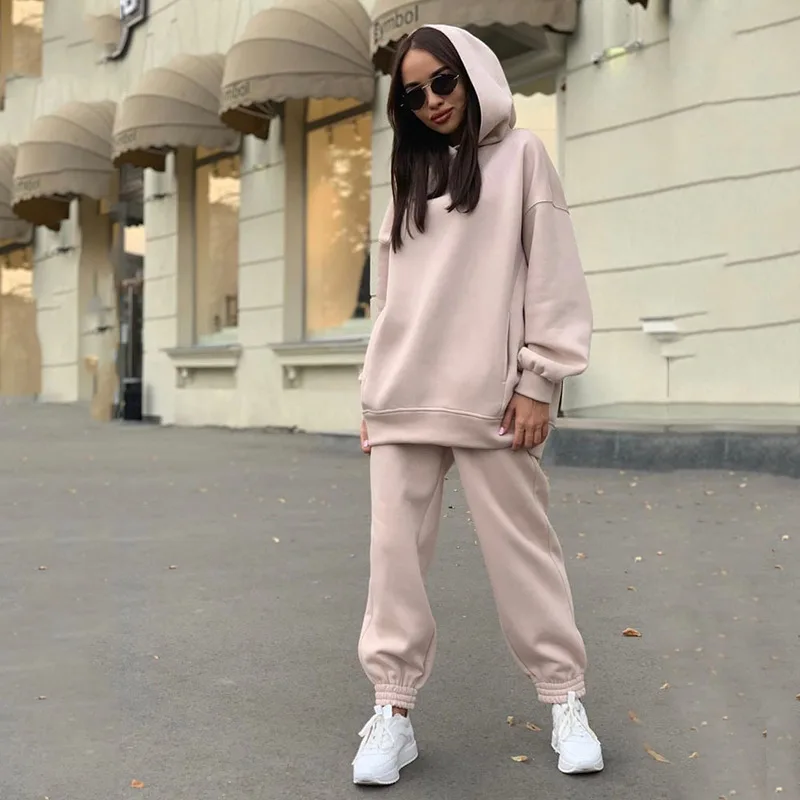 Autumn Two Piece Set Casual Tracksuit Women Winter 2021 Ladies Sets Oversized Long Sleeve Hoodies Sport Pants Lady Suit