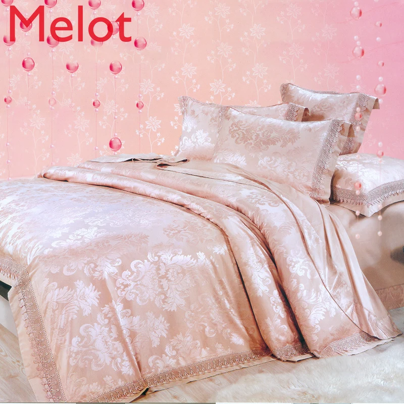 

Высококачественный шелк тутового шелкопряда одеяло с вышивкой шелк хлопок жаккард комплект постельного белья роскошный комплект постельн...