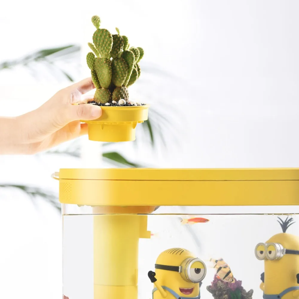 Xiaomi геометрический аквариум Aquaponics экосистема небольшой водный сад экологический прозрачный аквариум USB Перезаряжаемый