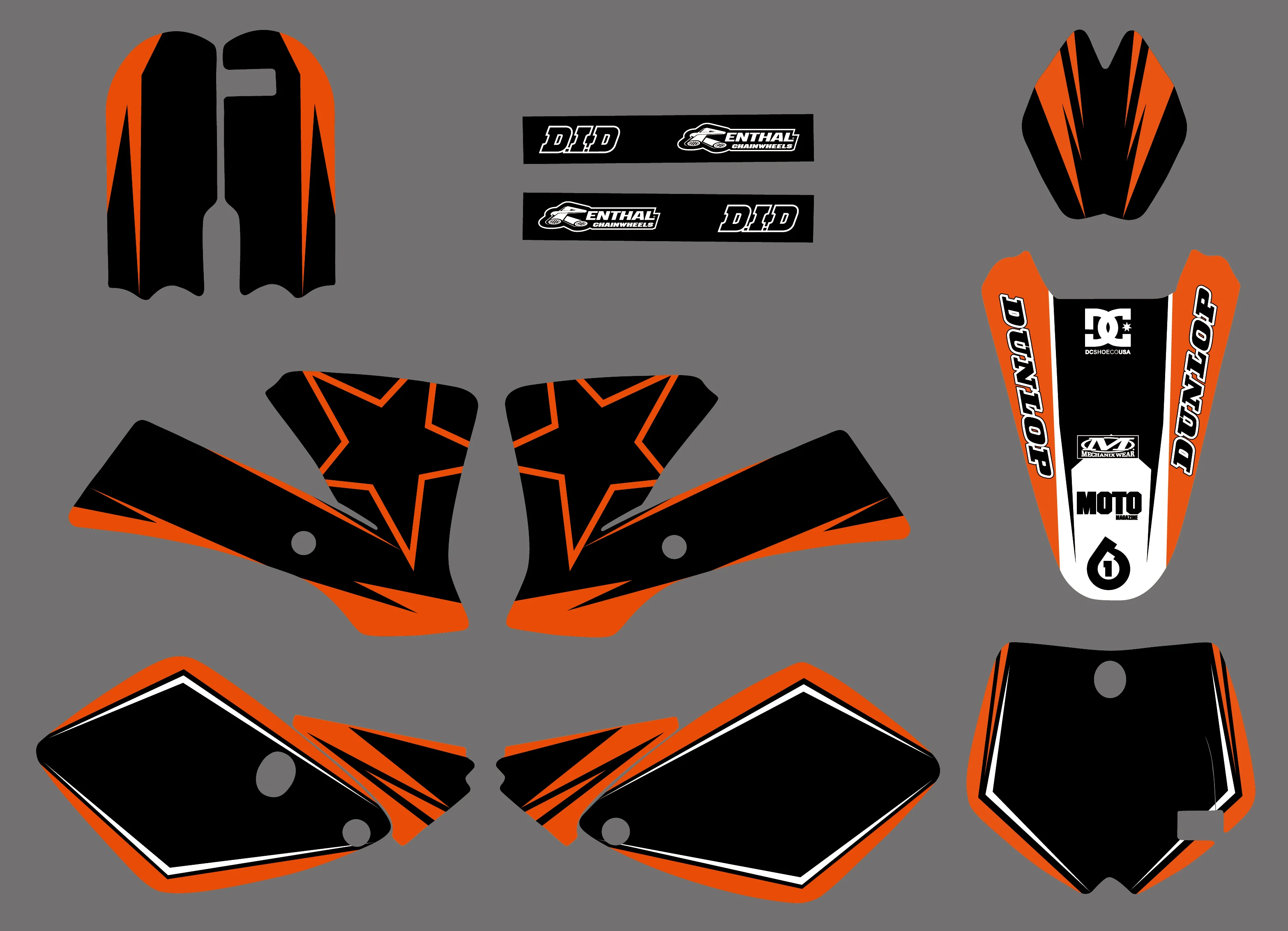 Новая команда мотоциклов графический фон наклейка и Набор стикеров для KTM SX 65 2002
