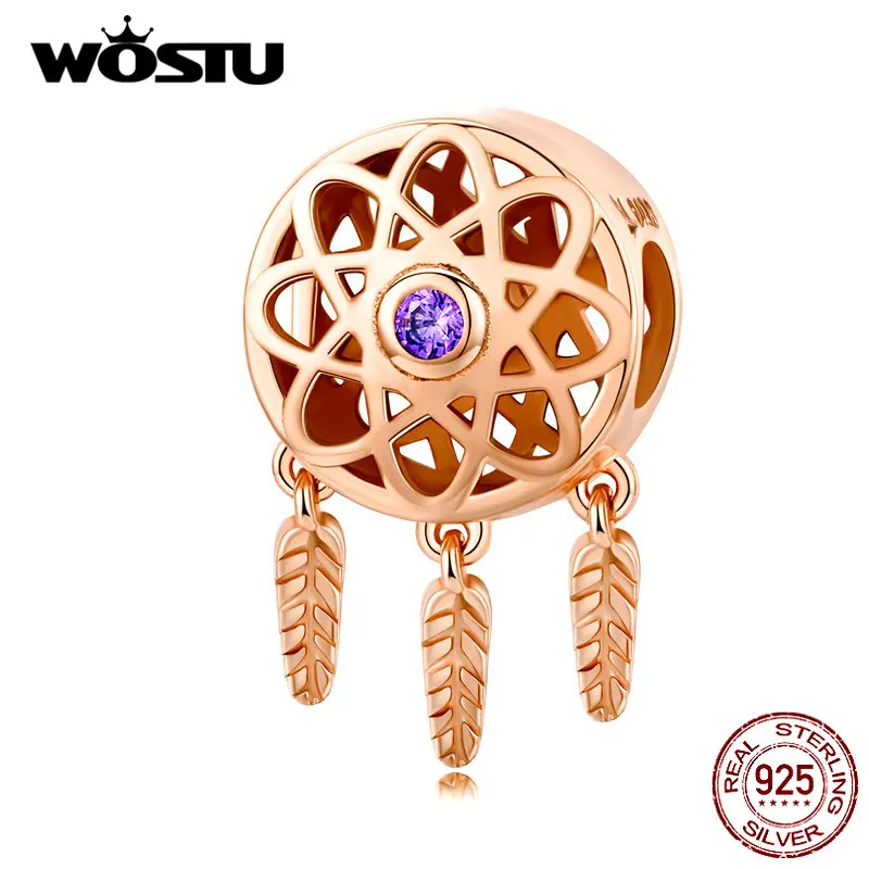 Браслет WOSTU CQC330 из 100% стерлингового серебра 925 пробы с бусинами в виде Ловца снов |