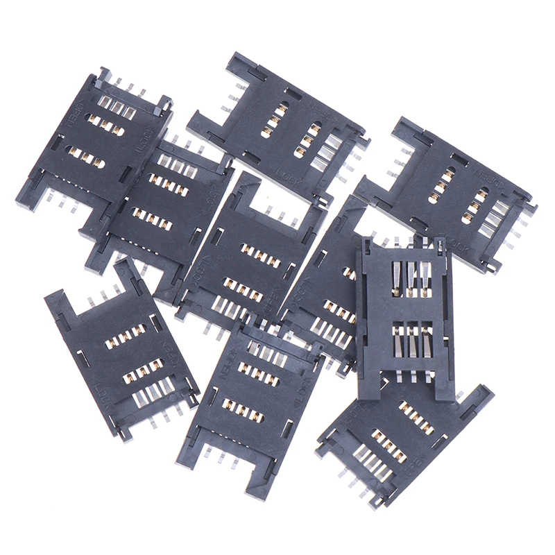 10 шт. SIM держатель для карт 6 P SMT SMD PIN Разъем карты/6 слот/сиденья/держатель телефона