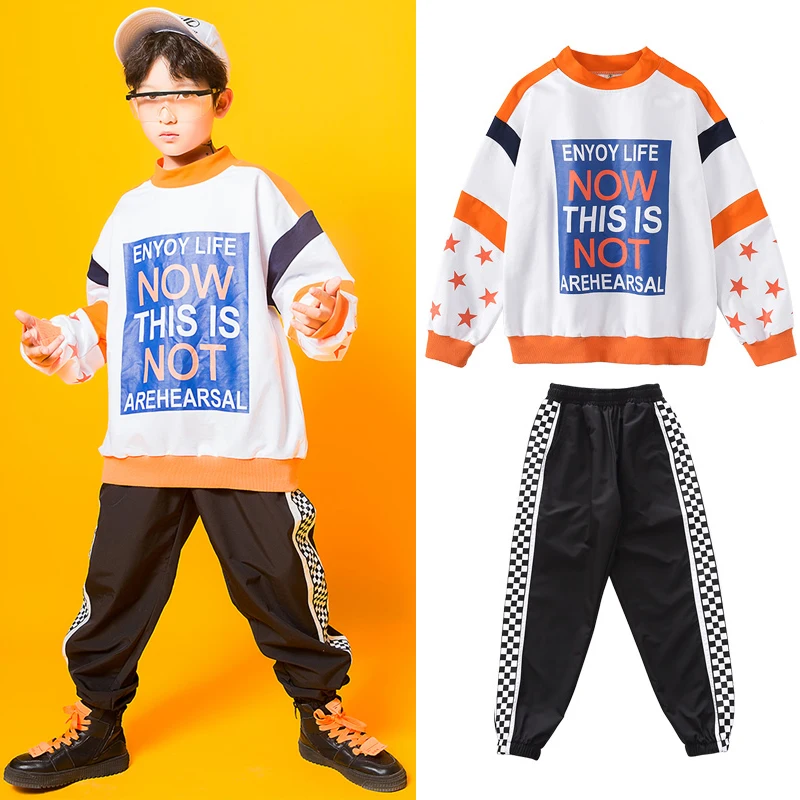 Детские танцевальные костюмы в стиле хип хоп свитер для мальчиков брюки одежда