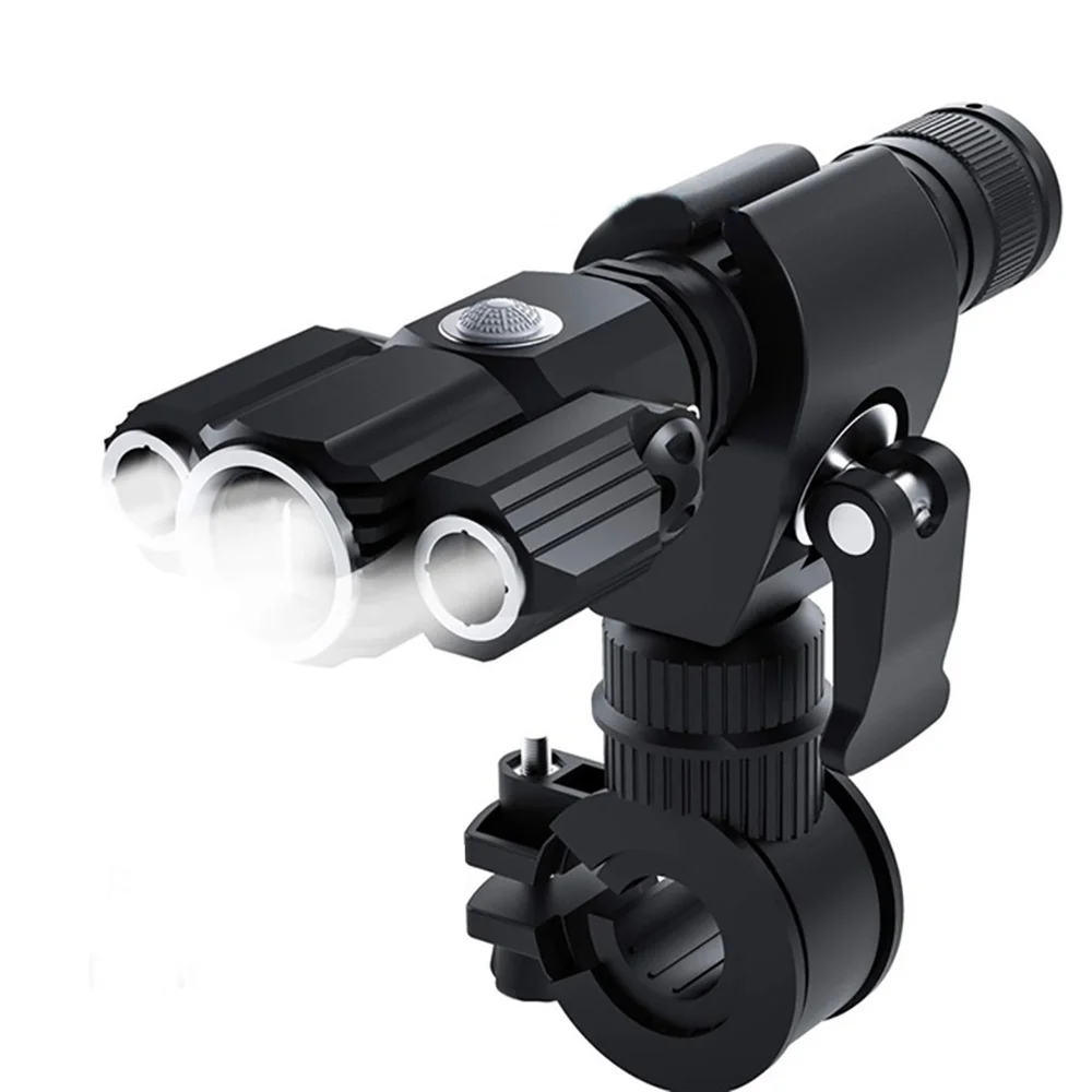 

500lumen Bicycle Light USB Rechargeable Four Light Modes Bike Lamp LED Headlight MTB Handlebar Tri-Head Light Bike Accessories
