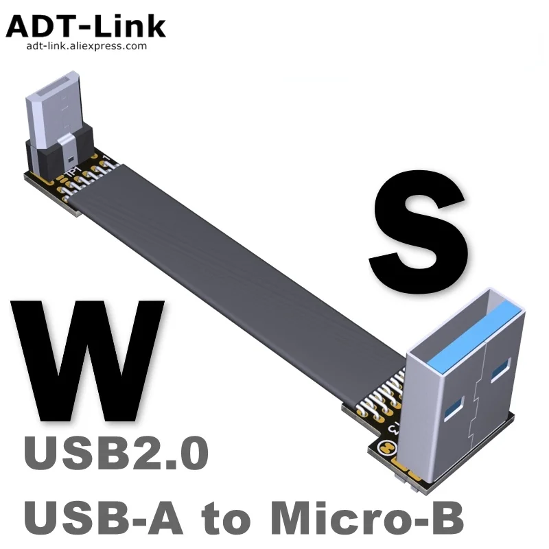 

Сверхплоский гибкий вверх и вниз, левый и правый угловой 90 градусов USB Micro USB штекер-USB штекер зарядный кабель для передачи данных