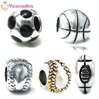 2pcslot new world cup football basketball rugby diy beads suitable for original brand bracelet accessories charm small gift