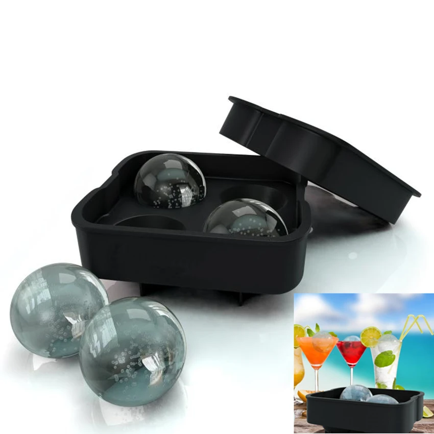 4 шт./лот коктейльный кубик льда шар больших шара силиконовая форма для большой