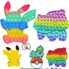 Покемон Пикачу, игрушки-антистресс, мультяшная аниме-фигурка Bulbasaur Gengar, пузырьковая игрушка для фотографий