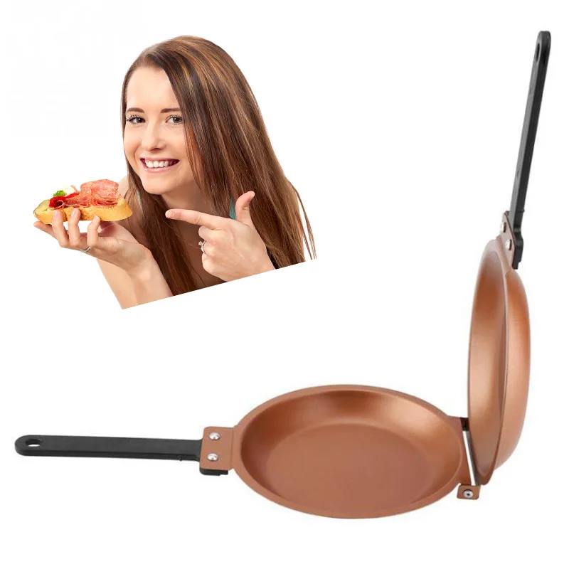 

Quick delivery Double Side Non-stick Copper baking Frying Pan Maker Household Kitchen Cookware For Home Travel crepe maker