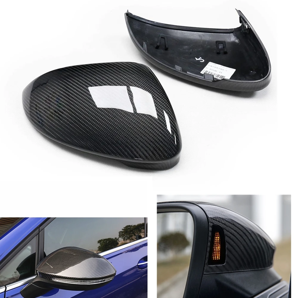 

Mirror Cover For Volkswagen VW Golf 8 MK8 VIII 2020 2021 Car With Lane Assist Real Carbon Fiber Rear View Case Reverse Shell Cap