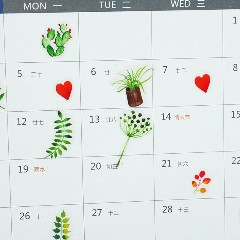 6 PCS/lot Creative Cute Plant Stickers Set Kawaii PVC Hand Account Diary DIY Decoration Sticker School Statioanry Supplies 06550 |