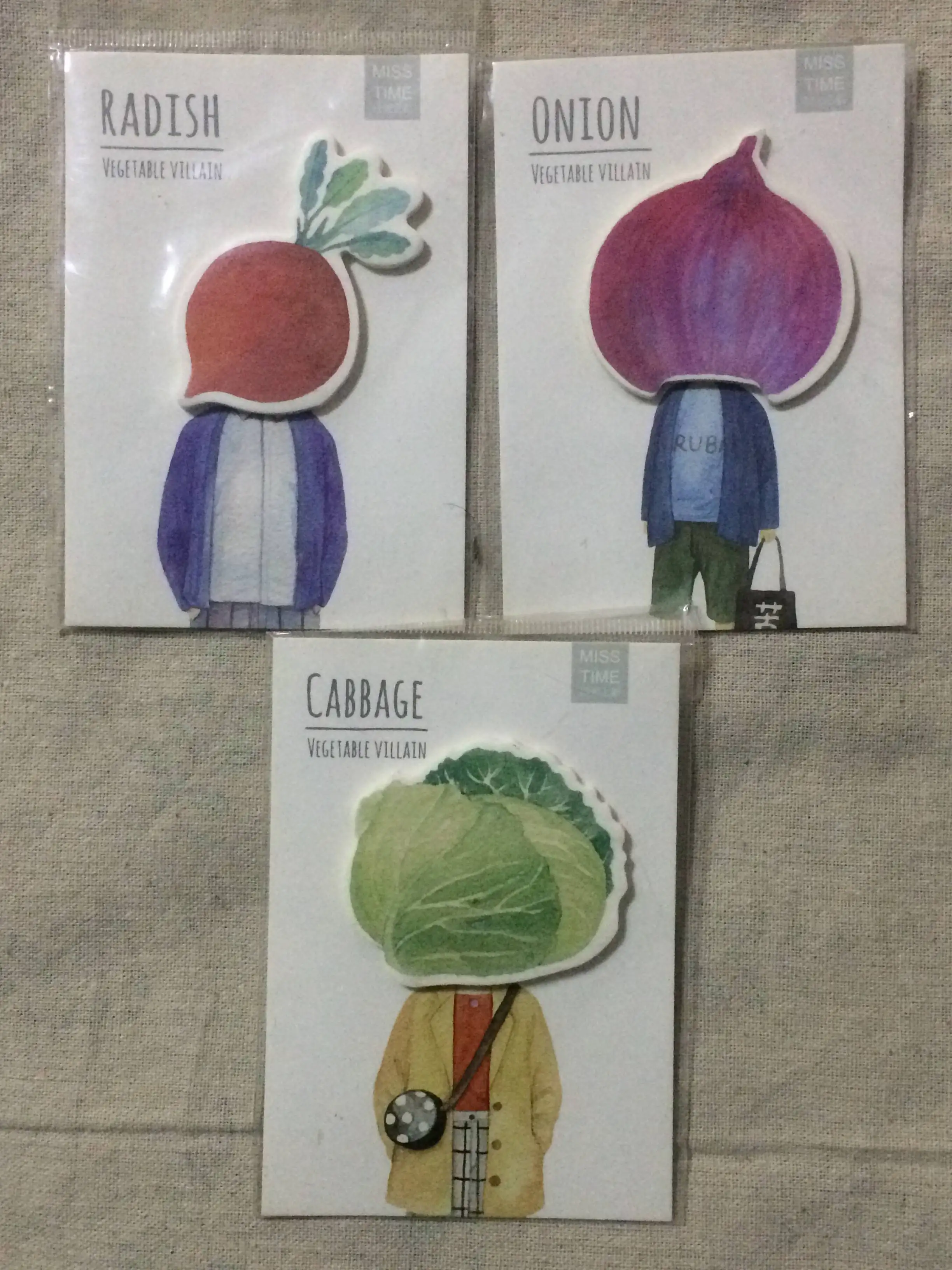 

Happy vegetable sticky note memo pad(1pack)