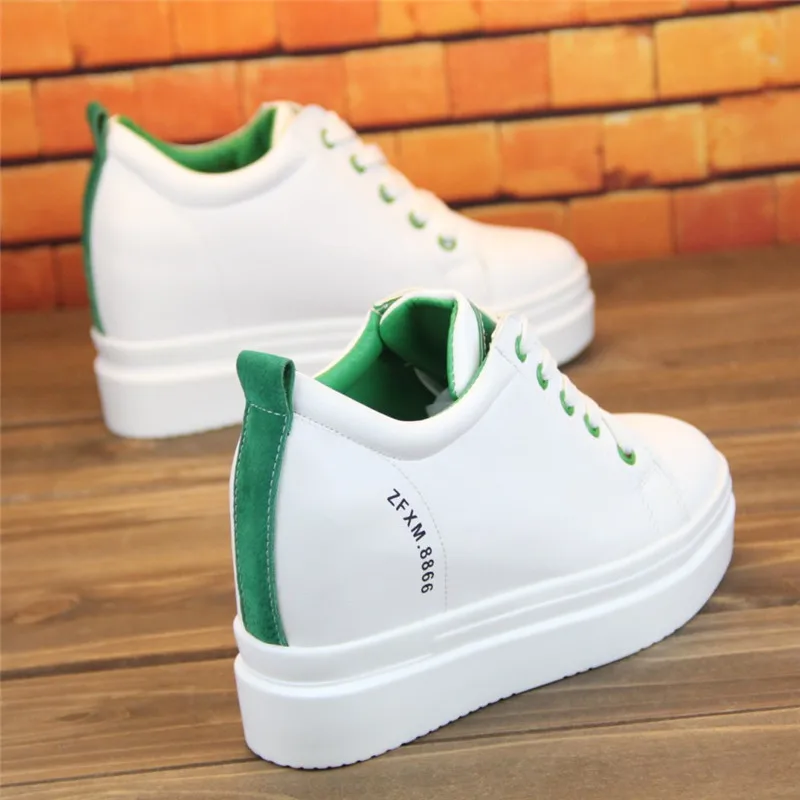 Женская Повседневная обувь осенние женские кроссовки из модного кожзаменителя