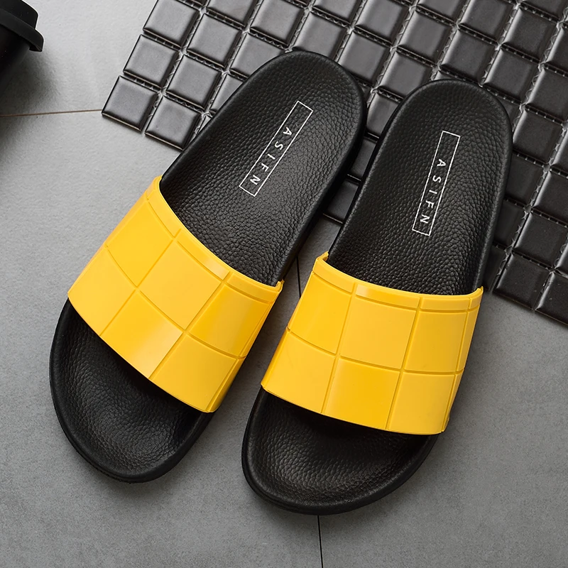 Yellow FZNYL/летние сандалии; обувь для мужчин и женщин; Пляжные Шлепанцы из ПВХ высокого качества; удобные шлепанцы; Вьетнамки размера плюс 45, 46, 47, 48 - Цвет: Yellow