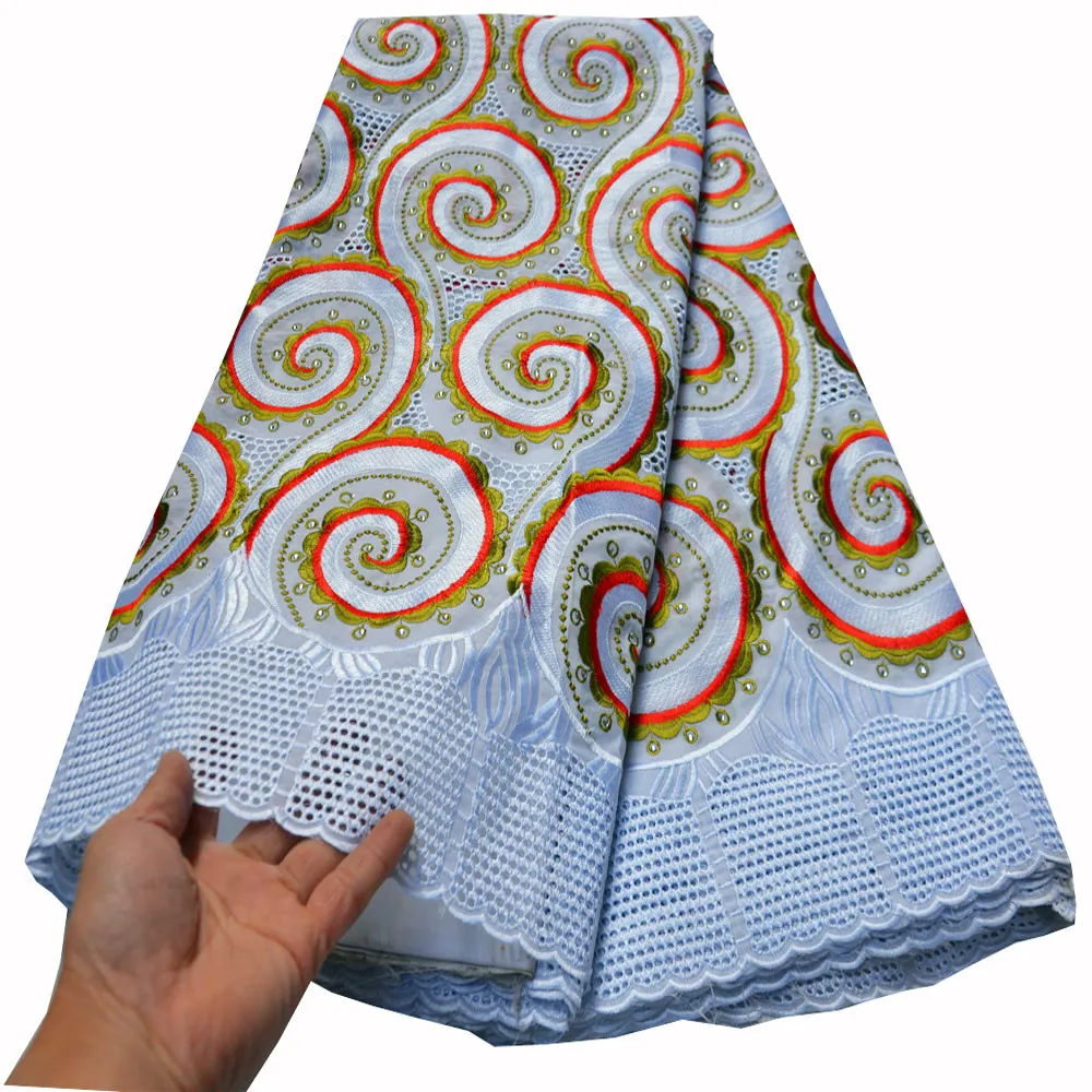 

5 двор с шарфом швейцарская кружевная ткань с вышивкой в африканском стиле 100% хлопковых тканей швейцарские кружева популярные Дубай Стиль ...