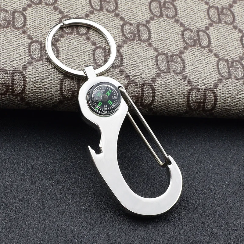 Открывалка для пивных бутылок брелок Карманный с компасом из цинкового сплава