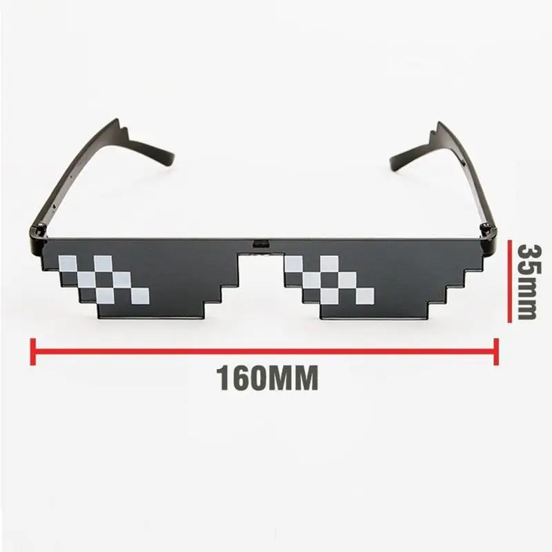 2020 Retro Glasses 8 Bit MLG Pixelated Sunglasses Men's Women's Clothing Brand Thug Life Party Mosaic UV400 |