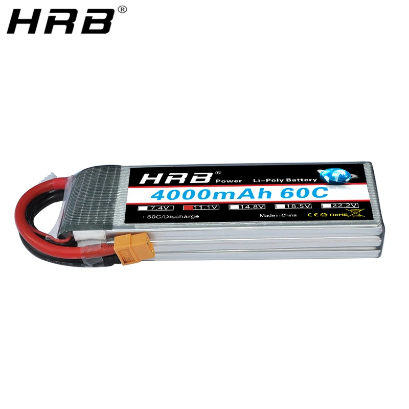 HRB 3S 11,1 V 4000mah Lipo батарея T Deans XT60 TRX XT90 EC5 для гоночного самолета 4WD автомобиль монстр грузовик приманка лодка RC запчасти 60C DIY