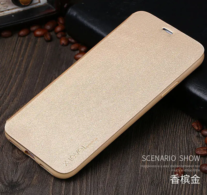 Gold Ультратонкий чехол для Apple iPhone 11 Pro Max X XS XR 10, кожаный чехол-книжка с откидной крышкой для iPhone 6 S 6 S 7 8 Plus, откидная крышка - Цвет: Gold