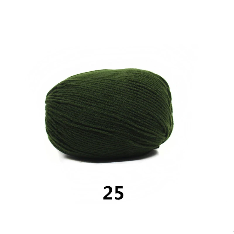 25 12PCS 12 шт. тонкая хлопчатобумажная пряжа молочного цвета для вязания вязаная кукла Органическая пряжа для вязания крючком DIY новейшая оптом - Цвет: 25 12PCS