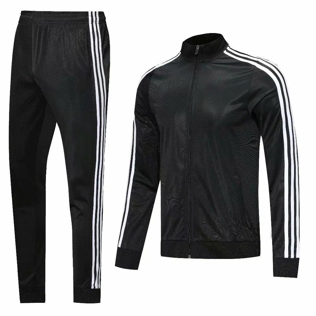 

Spring autumn men's Stand-up collar zipper shirt suit fashion 2021 casual set sports two piece suits stripe pant sets sportwear