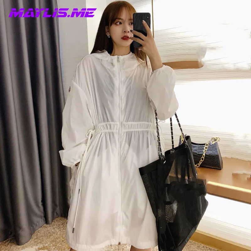 

Женская Солнцезащитная одежда для бега, свободная летняя уличная куртка с капюшоном и защитой от УФ излучения для езды на велосипеде, солнц...