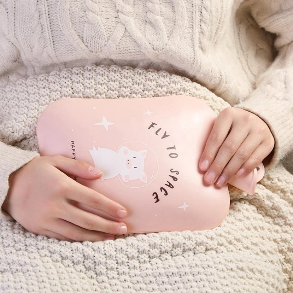 

400/900/1300ml Hot Water Bag with Plush Cloth Hot Compress Stomach Warm Water Bag Lovely Water Filling Bags