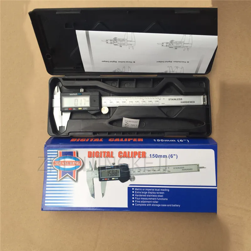 

0-150mm Black Stainless Steel Electronic Digital Display Vernier Caliper Accuracy 0.01mm Caliper Accessories