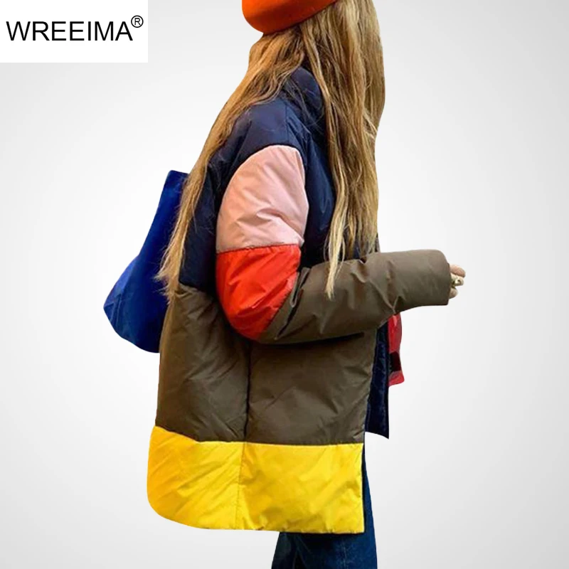 

winter down Jacket women oversize loose coat stand-up collar thick warm causal chic parka 2021 new style C187