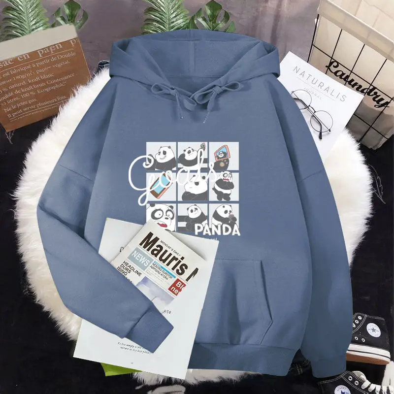 

Cartoon Bear Print Hoodies Women Oversized Kangaroo Pocket Sweatshirts Hooded 2020 Autumn Harajuku Casual Korean Pullovers Tops