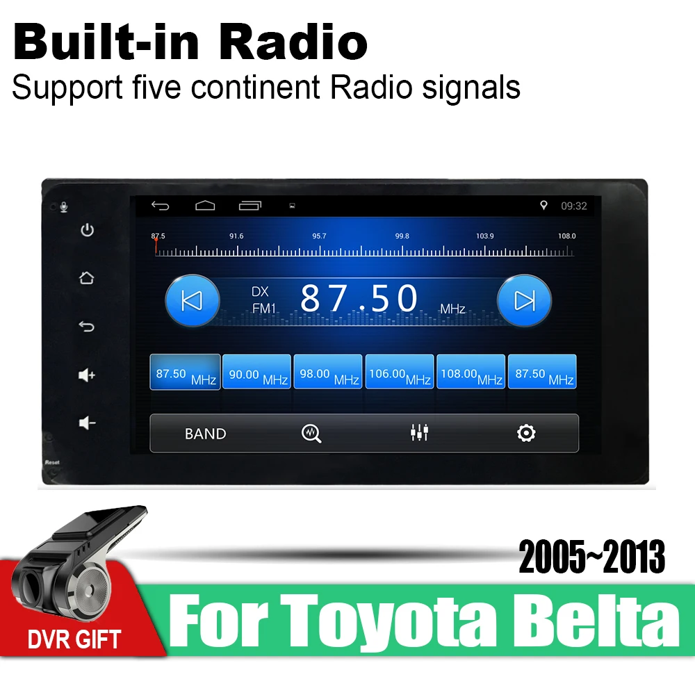 Автомобильная Мультимедийная GPS-навигация ZaiXi 2 din Android для Toyota Belta Limo Вьетнам Yaris 2005